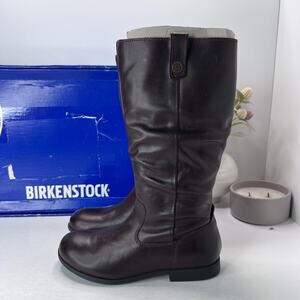 Birkenstock Sarnia High Leather Boots Espresso Brown Narrow Fit Women 6 NWB